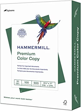 Photo 1 of Hammermill Printer Paper, Premium Color 32 lb Copy Paper, 8.5 x 11 - 8 Ream (4,000 Sheets) - 100 Bright, Made in the USA, 102630C
