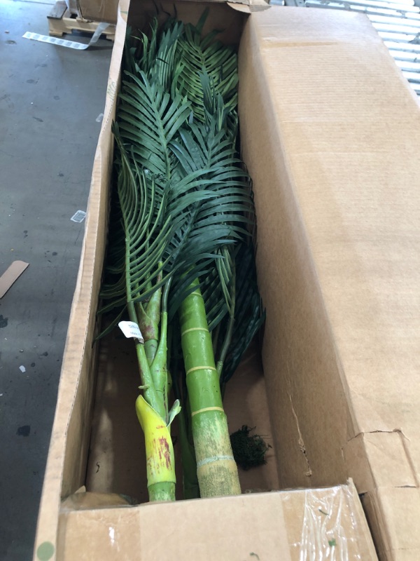 Photo 2 of Nearly Natural 5289 6.5ft. Golden Cane Palm Silk Tree,Green & 5357 4ft. Golden Cane Palm Tree,Green
