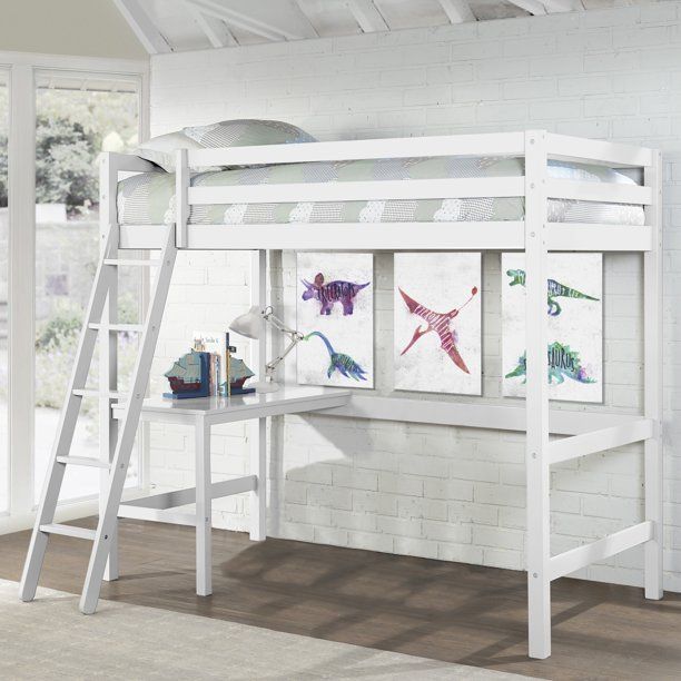 Photo 1 of  *** PARTS ONLY***     Hillsdale Furniture Caspian Wood Twin Loft Bed with Desk, White
