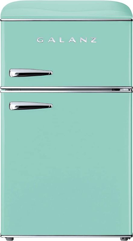 Photo 1 of Galanz GLR31TGNER Dual Door Fridge, Adjustable Mechanical Thermostat with True Freezer, 3.1 Cu FT, Green
