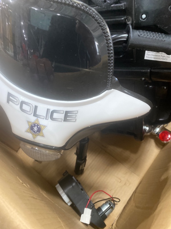 Photo 2 of **INCOMPLETE** Kids Motorcycle Ride On Toy – 3-Wheel Battery Powered Motorbike for Kids 3 and Up – Police Decals, Reverse