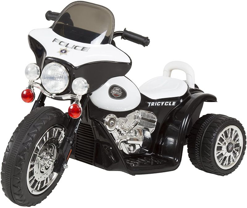 Photo 1 of **INCOMPLETE** Kids Motorcycle Ride On Toy – 3-Wheel Battery Powered Motorbike for Kids 3 and Up – Police Decals, Reverse