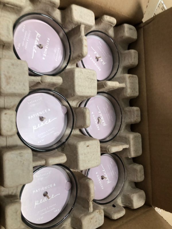 Photo 2 of 4oz Glass Patience + Peace Candle - Beautifully Balanced    6 Pack 