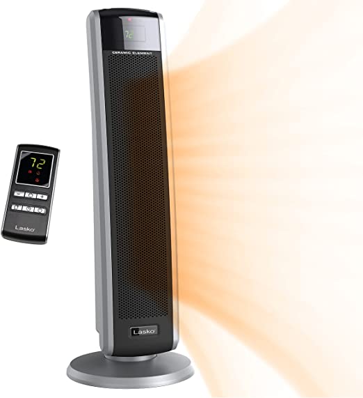 Photo 1 of Lasko 5586 Digital Ceramic Tower Heater with Remote, Dark Grey
