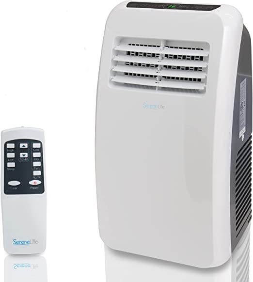 Photo 1 of SereneLife SLPAC10 Portable Air Conditioner Compact Home AC Cooling Unit with Built-in Dehumidifier & Fan Modes, Quiet Operation, Includes Window Mount Kit, 10,000 BTU, White
