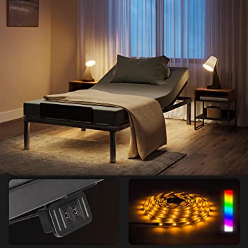 Photo 1 of ***PARTS ONLY*** BANTI Adjustable Bed Base Frame, Motorized Head and Foot Incline,Under Bed LED RGB Light, Wireless Remote Control, Dual USB Ports and Customized Positions, Twin, Ergonomic, Black