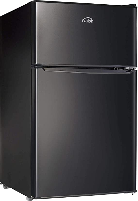 Photo 1 of Walsh WSR31TBK Compact Refrigerator, Dual Door Fridge, Adjustable Mechanical Thermostat with True Freezer, Reversible Doors, 3.1 Cu.Ft, Black
