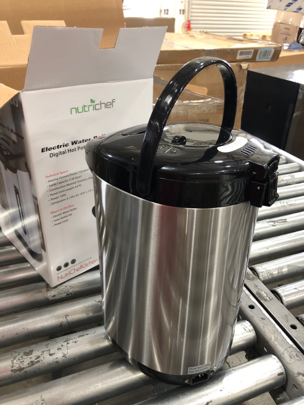 Photo 3 of NutriChef Hot Water Urn Pot Insulated Stainless Steel,Auto & Manual Dispense,Auto Boiler,Safety Lock Shutoff 3.38 QT /3.2L - Auto Boiler Shut Off - PKWK43
