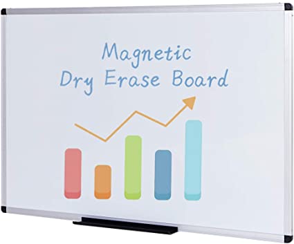 Photo 1 of **DAMAGED**
VIZ-PRO Magnetic Dry Erase Board, 48 X 24 Inches, Silver Aluminium Frame
