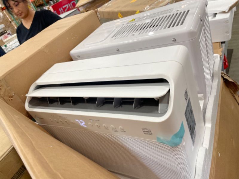 Photo 1 of Midea 8,000 BTU U-Shaped Smart Inverter Window Air Conditioner–Cools up to 350 Sq. Ft., Ultra Quiet with Open Window Flexibility, Works with Alexa/Google Assistant, 35% Energy Savings, Remote Control

