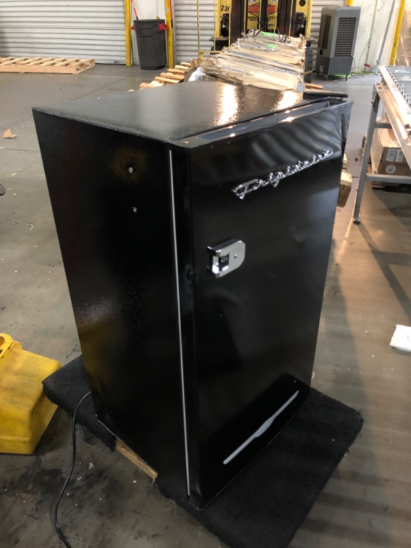 Photo 1 of FRIGIDAIRE EFR376-BLACK 3.1 Cu Ft Black Retro Bar Fridge with Side Bottle Opener
