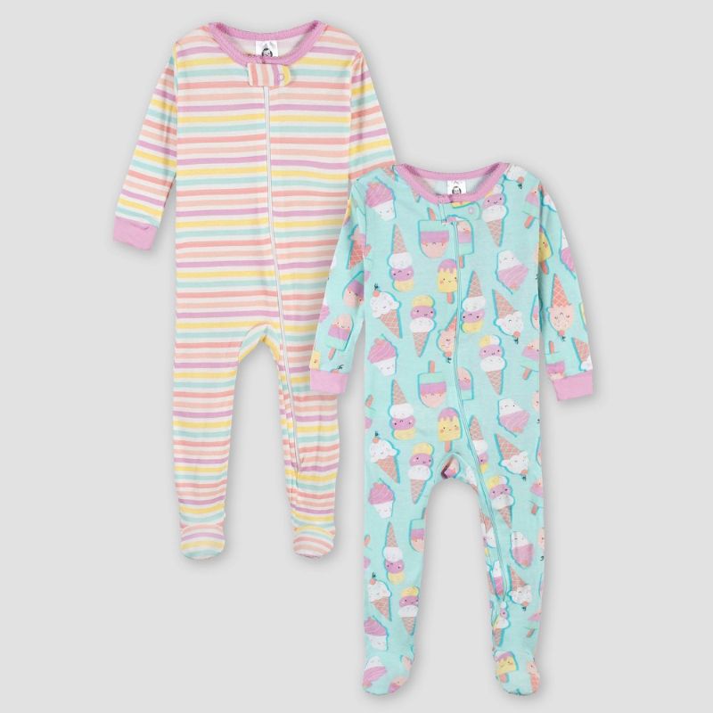 Photo 1 of Gerber Baby & Toddler Girl Snug Fit Footed Cotton Pajamas 7 packs of 2-Pack (0/3 Months - 5T)
