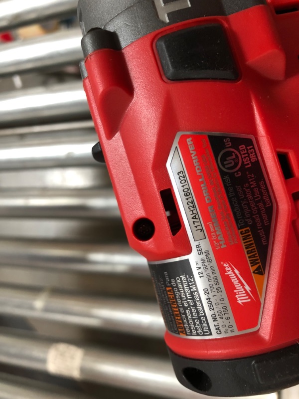 Photo 7 of (CRACKED TOOLS) Milwaukee Electric Tools 2598-22 M12 Fuel 2 Pc Kit- 1/2" Hammer Drill & 1/4" Impact
