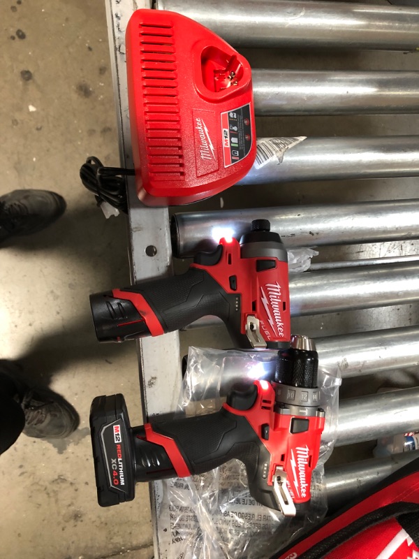 Photo 9 of (CRACKED TOOLS) Milwaukee Electric Tools 2598-22 M12 Fuel 2 Pc Kit- 1/2" Hammer Drill & 1/4" Impact
