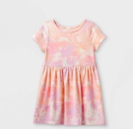 Photo 1 of Toddler Girls' Printed Knit Short Sleeve Dress - Cat & Jack™ 12 MONTHS, 12 PACK.

