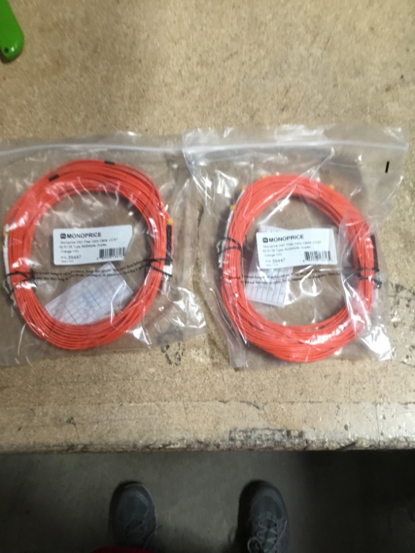 Photo 2 of 2 Monoprice OM1 Fiber Optic Cable - 10 Meters, LC/UPC-ST/UPC, Multi Mode, Duplex, 62.5/125 Micrometer Type, 2.0mm, OFNR
