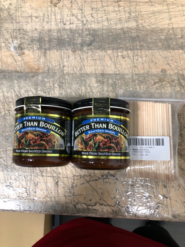 Photo 1 of *jars - EXPIRES Jan 2024 - NONREFUNDABLE*
Miscellaneous Bundle (2 jars of better than bouillon sautéed onion and 20 pack bamboo plant labels) 
