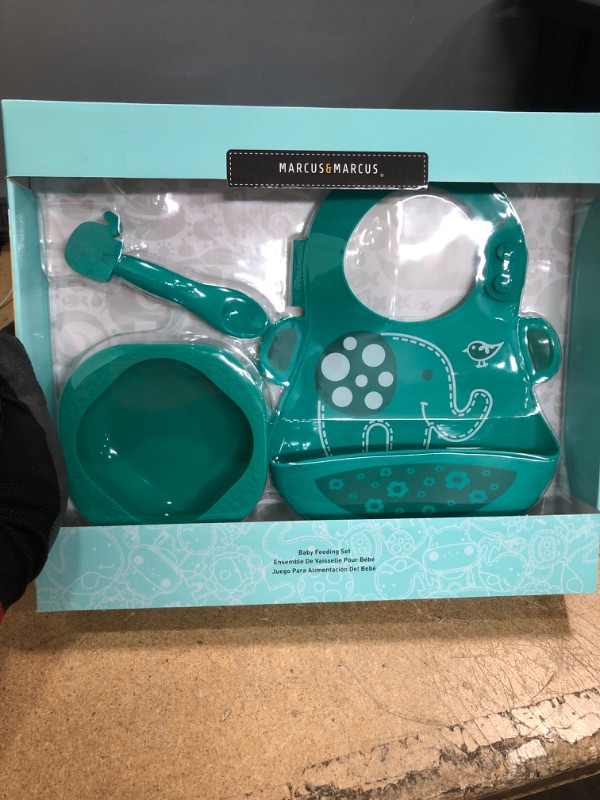 Photo 2 of Baby Silicone Feeding Set, Masher Spoon and Bowl and Baby Bib, BPA & Phthalate Free, 6 Month+
