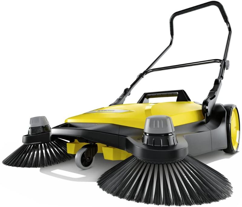 Photo 1 of Karcher S 6 Twin Walk-Behind Outdoor Hand Push Floor Sweeper - 10 Gallon Capacity, 33.9" Sweeping Width, Sweeps up to 32,300 Square Feet/Hour