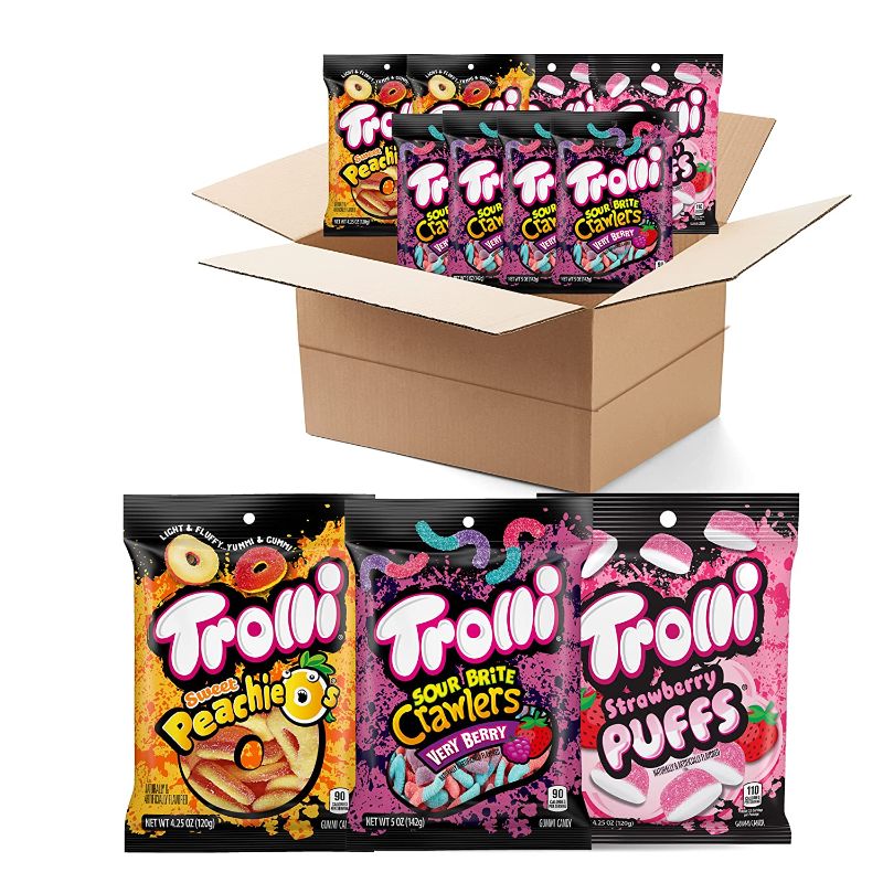 Photo 1 of ***NON-REFUNDABLE**
BEST BY 8/2022
Trolli Gummy Fruit Variety Candy, Pack of 8
