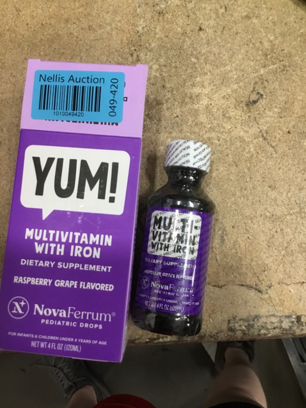 Photo 2 of **NON-REFUNDABLE**'
EPX 11/22
NovaFerrum Yum | Multivitamin with Iron for Infants, Toddlers & Kids | Immune Support | Ages 4 & Under | Gluten Free Certified | Sugar Free | Raspberry Grape | 4 Fl Oz (120 mL)
