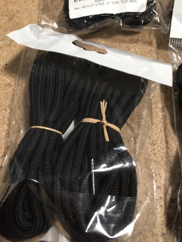 Photo 2 of Bundle of 7 
ESG SHOELACES 2 Pair Shoe Laces Boot Laces Outdoor Hiking Walking Shoelaces Round Boot Lace Sneakers Shoe Strings 59.06inches Black 