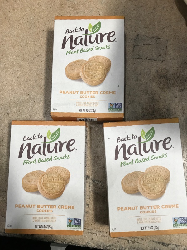 Photo 2 of  **NON-REFUNDABLE**EXP 06/11/22 3 PACK Peet's Back to Nature Cookies, Non-GMO Peanut Butter Creme, 9.6 Ounce
