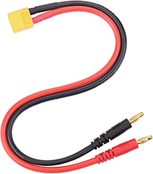 Photo 1 of XT60 Cables - iGreely 2Pack XT60 Connector Plug to 4mm Banana Plugs Battery Charge Lead Adapter Cable for RC Helicopter Quadcopter XT60 Lipo Battery DJI Phantom Battery 12AWG 30cm/1ft 2 pack 
