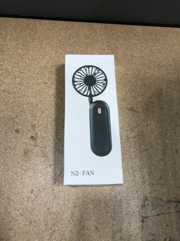 Photo 2 of HXYQMMY Portable and Foldable Neck Fan, Low Noise 3 Speed Hands Free Fan, Portable USB Rechargeable Small Pocket Fan, Battery Operated Fan ,Hanging Headphone Design Sports Fan for Indoor & Outdoor(Green)
