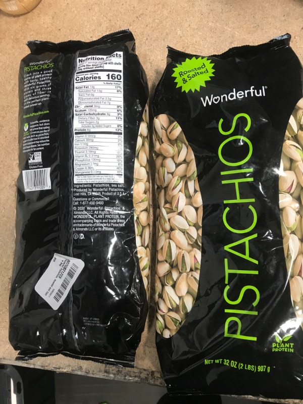 Photo 2 of  **NON-REFUNDABLE**EXP 1/14/23 Wonderful Pistachios, Roasted and Salted Nuts, 32 Ounce 2 PACK 

