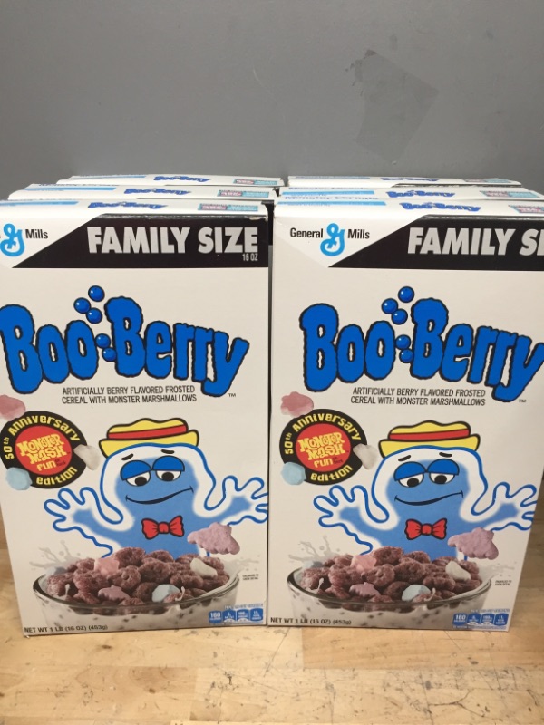 Photo 2 of **BEST BY MAY 20/22-SOLD AS IS/NO RETURNS**
General Mills Cereals Boo Berry Cereal, 16 oz 6PACK
