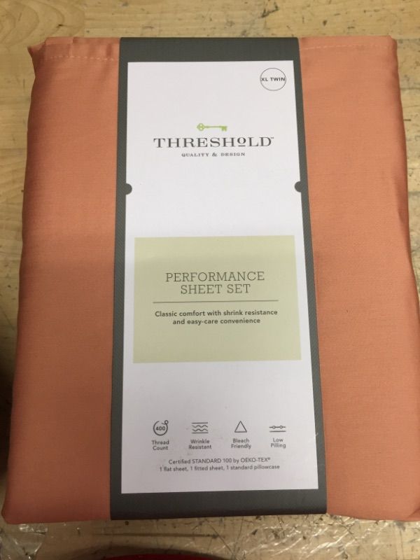 Photo 2 of 400 Thread Count Solid Performance Sheet Set - Threshold™ XL TWIN 




