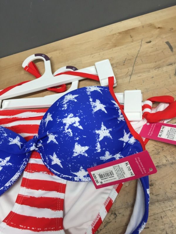 Photo 1 of Juniors' Underwire Bikini Top&bottom - Xhilaration™ Blue/White Star Print size XL
