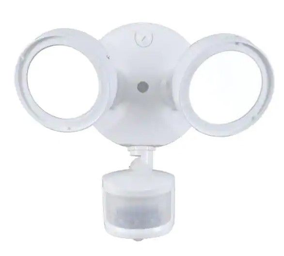 Photo 1 of 180° White Motion Activated Sensor Twin-Head Round Outdoor Integrated LED Security Flood Light
