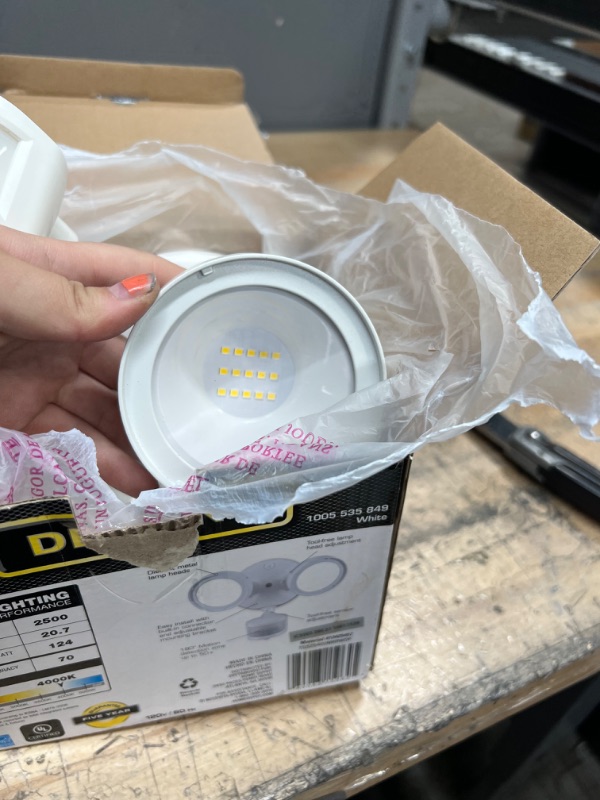 Photo 1 of 180° White Motion Activated Sensor Twin-Head Round Outdoor Integrated LED Security Flood Light
