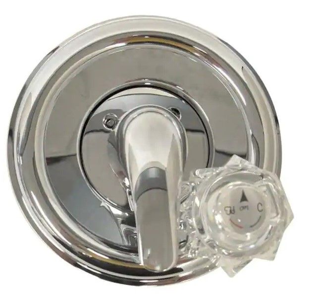 Photo 1 of 1-Handle Valve Trim Kit in Chrome for Delta Tub/Shower Faucets (Valve Not Included)
