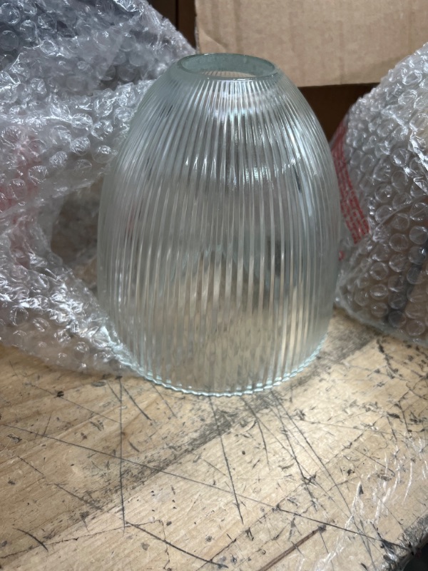 Photo 3 of 3pcks of 6 in. Clear Ribbed Dome Shade with 2-1/4 in. Fitter and 6 in. W
