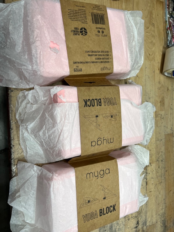 Photo 1 of 3pcks of Myga Foam Yoga Block - High Density EVA Foam Block for Yoga, Pilates & Fitness - Ideal for Supporting Poses, Balance & Flexibility - Lightweight, Moisture-Proof & Odour Resistant
