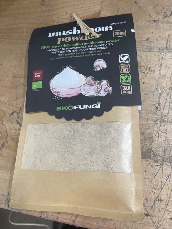 Photo 2 of (BB 05/23) EF EKOFUNGI Pure Portabello White and Brown Button Mushroom Powder Dehydrated Dried 7 Oz 100% Organic Certified Non-GMO Vega Keto Add Instant Umami Flavor to All Your Favorite Dishes
