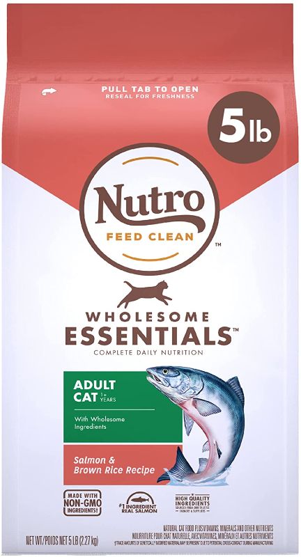 Photo 1 of (BB JUN 2022) NUTRO WHOLESOME ESSENTIALS Adult Dry Cat Food, Salmon & Brown Rice Recipe
