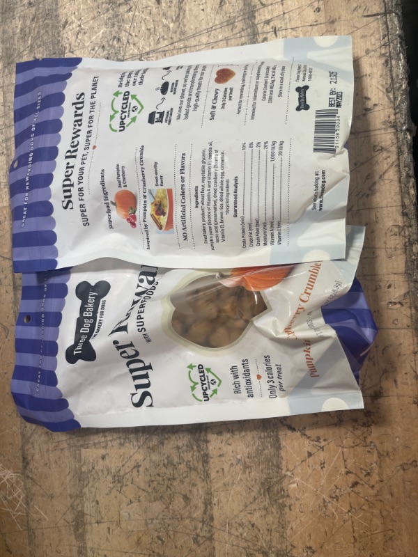 Photo 2 of  2 pack Three Dog Bakery Soft and Chewy Super Rewards with Superfoods Dog Treat (BB MAY 2023) 
