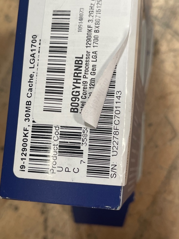 Photo 5 of Intel Core i9-12900KF 3,2GHz 8+8 Kerne 30MB Cache Sockel 1700 (Boxed o. fan) 12TH GEN LGA (S/N: 01143)
