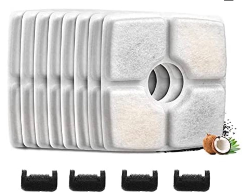 Photo 1 of 2 BOXES Arinbow Cat Water Fountain Filters, Replacement Filter Fit for Square 84oz/2.5L Cat Pet Fountain, Triple Filtration System with Pre-Filter Sponges, Keep Water Clean and Fresh (8 Pack)