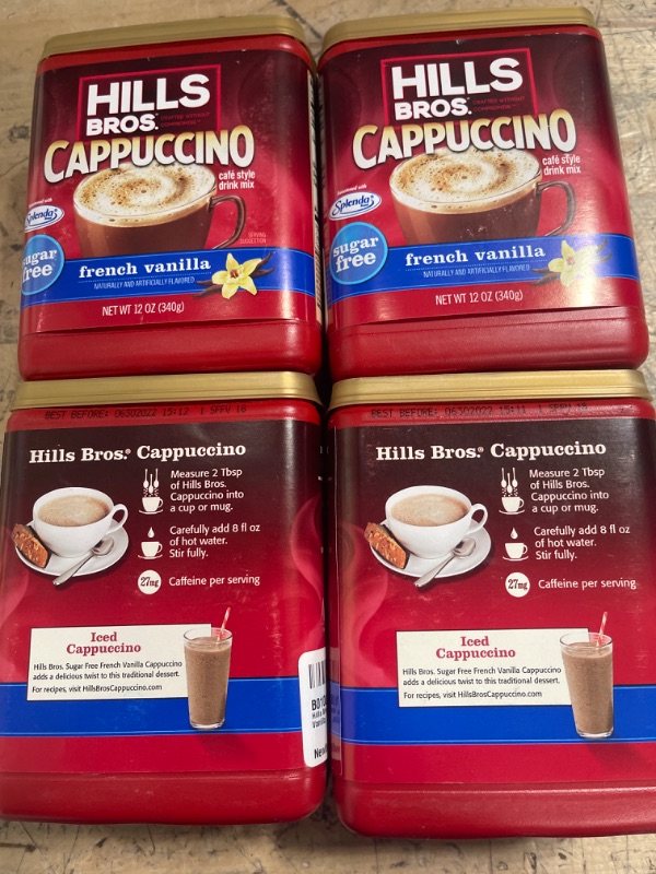 Photo 2 of (BB 06/22) Hills Bros Cappuccino French Vanilla, 16 Ounce (Pack of 4)
