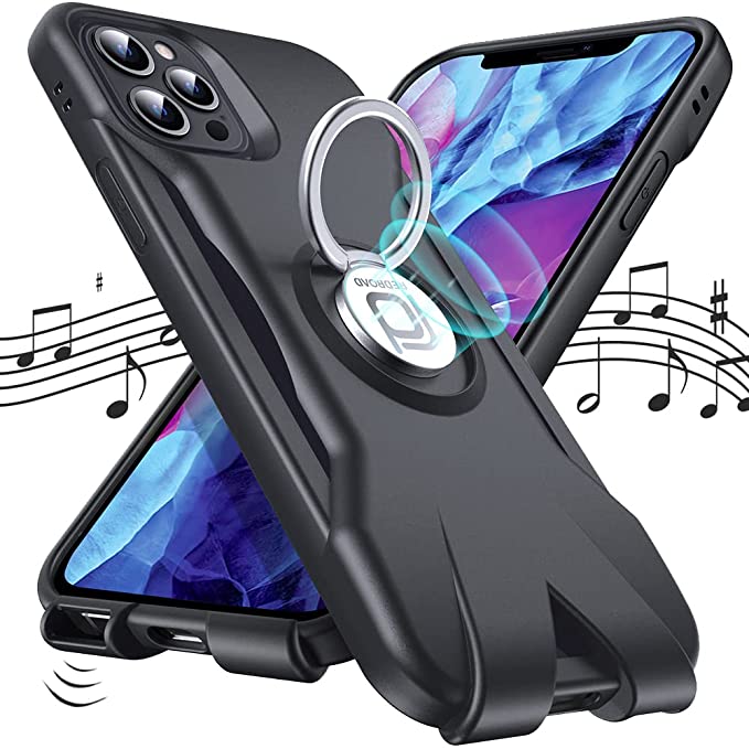 Photo 1 of ** SETS OF 3***     
Redroad Shockproof for iPhone 13 Pro Max Case - 3D Protection Stereo Amplification Phone Case Cover with 360° Rotate Magnetic Ring Stand Black