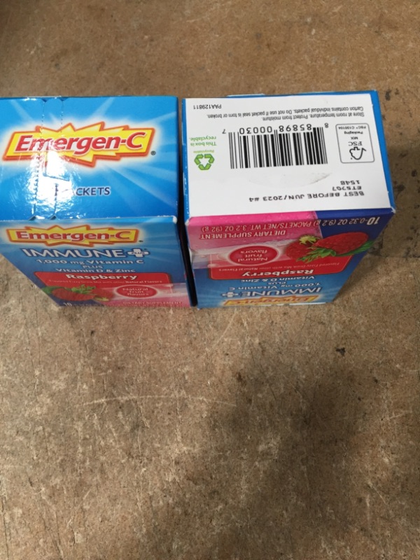Photo 3 of ** EXP: JUN 2023 **   ** NON -REFUNDABLE **   ** SOLD AS IS**  ** SETS OF 2**
Emergen-C Immune + Raspberry 3.1 Oz by Alacer
