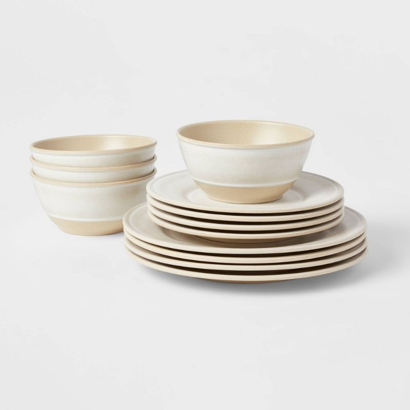 Photo 1 of 12pc Melamine Lancashire Dinnerware Set - Threshold™
