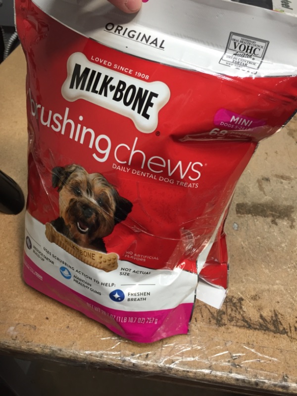 Photo 2 of 2 BAGS  Milk-Bone Original Brushing Chews, 68 Mini Daily Dental Dog Treats
