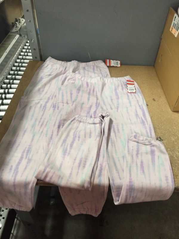 Photo 1 of Bundle of 2
Cat & Jack Girls' Soft Fleece Pull-On Jogger Pants Warm Purple Tie Dye Stripped Small