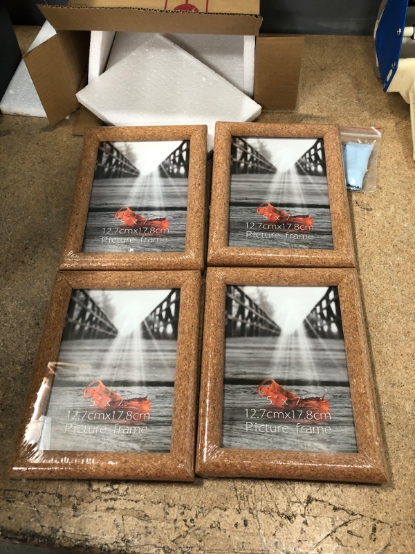 Photo 1 of 5'' x 7'' Wooden Picture Frames Set of 4 Brown 